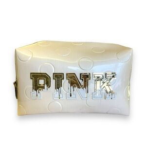 Victoria's Secret Pink Ivory White Overnight Beauty Cosmetic Makeup Case